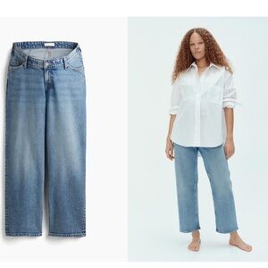 NWT H&M MAMA BEFORE & AFTER STRAIGHT LOW ANKLE JEANS Size S